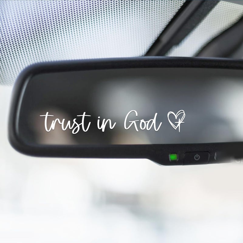 Hangwoous 3X Trust In God Mirror Decal, Car Stickers For Women, Jesus Stickers For Cars, Trust In God Rearview Mirror Sticker, Jesus Car Decal, Cars Decals For Men - Image 1